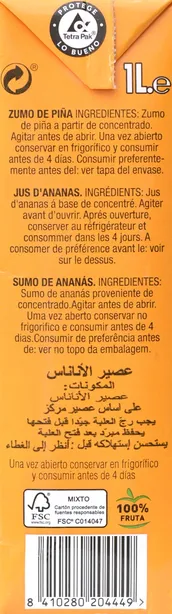 Zumo de Piña 100%