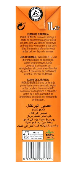 Zumo de Naranja 100%