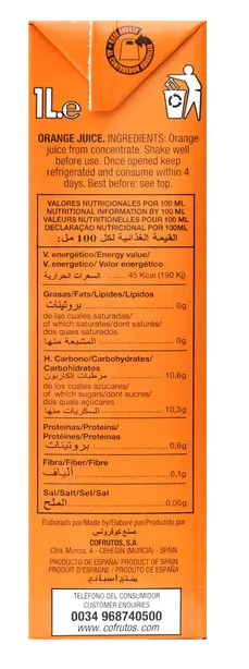 Zumo de Naranja 100%