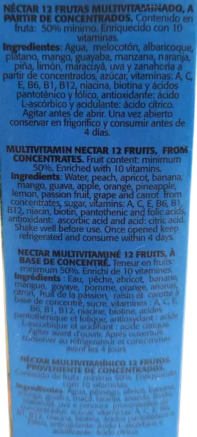 Nectar Multivitamines 12 fruits