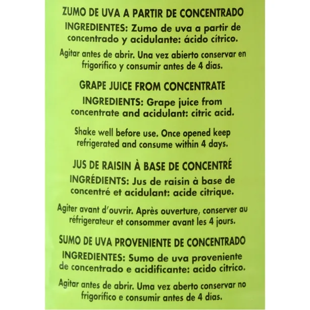 Zumo de Uva - Mosto 100% Botella 1L