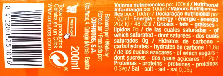 Orange Nectar 200ML Bottle
