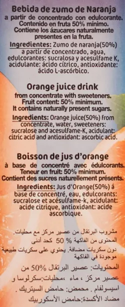 Bebida zumo de Naranja