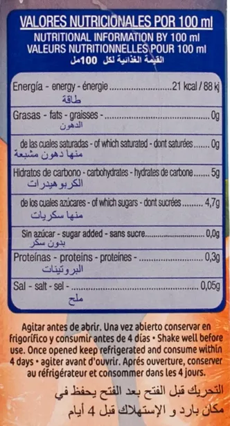 Bebida zumo de Naranja