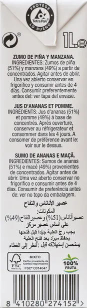 Zumo de Piña - Manzana 100%